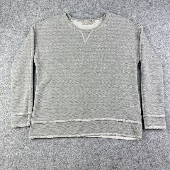 Nation LTD Top Womens S Distressed Raw Hem Casual Comfort Long Sleeve Pullover - Picture 1 of 14
